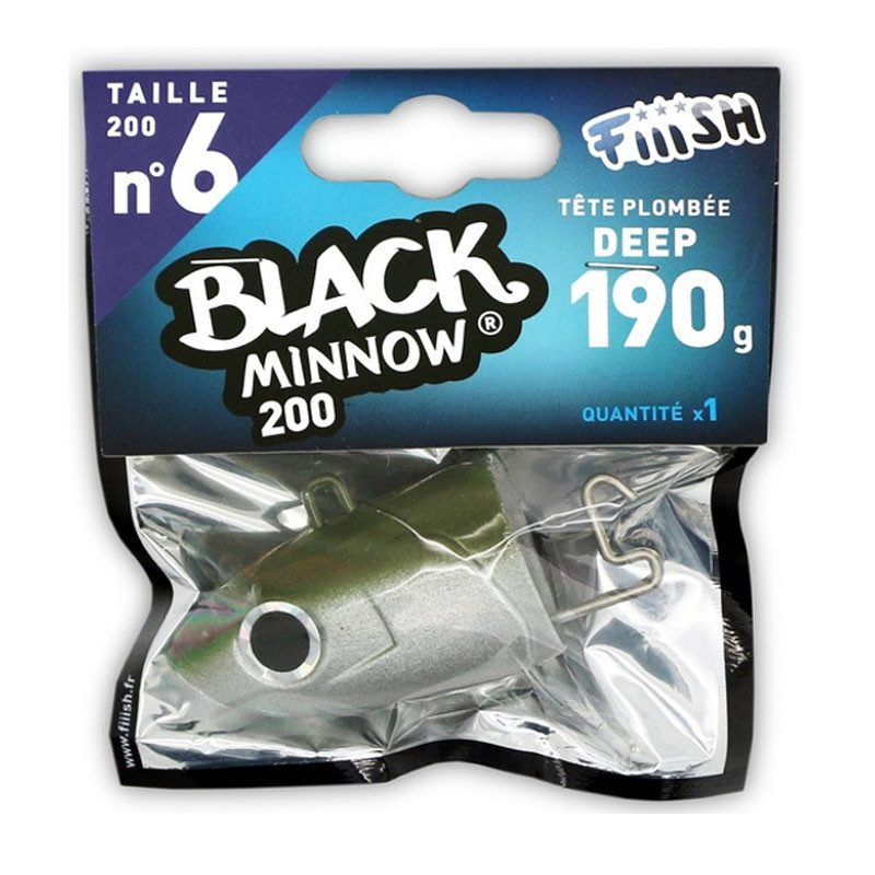 Fiiish Black Minnow Jig Heads No6 200mm
