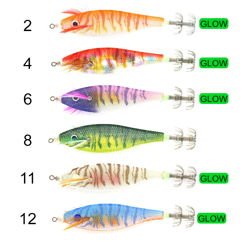 Cinnetic Squid Jig Tiger Glow Cinnetic Squid Jig Tiger Glow
