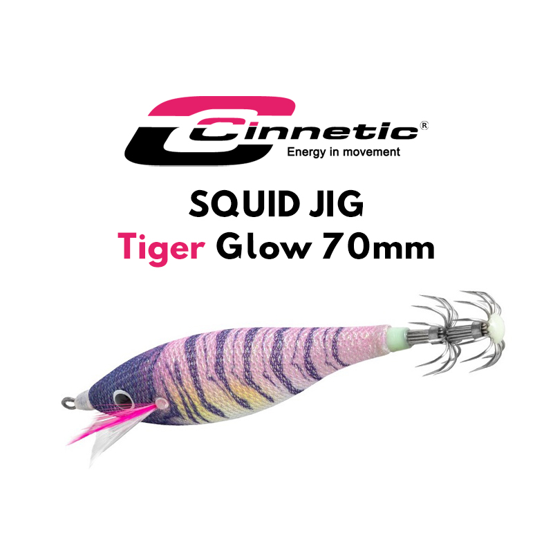 Cinnetic Squid Jig Tiger Glow Cinnetic Squid Jig Tiger Glow
