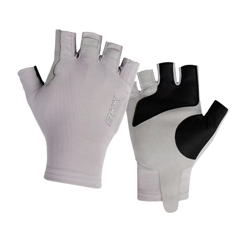 BKK Flamingo Half-Finger Gloves Light Grey