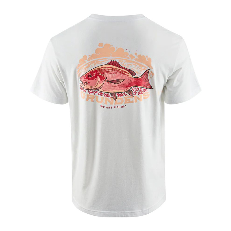 Grundens Red Snapper SS T-Shirt White Grundens Red Snapper SS T-Shirt White