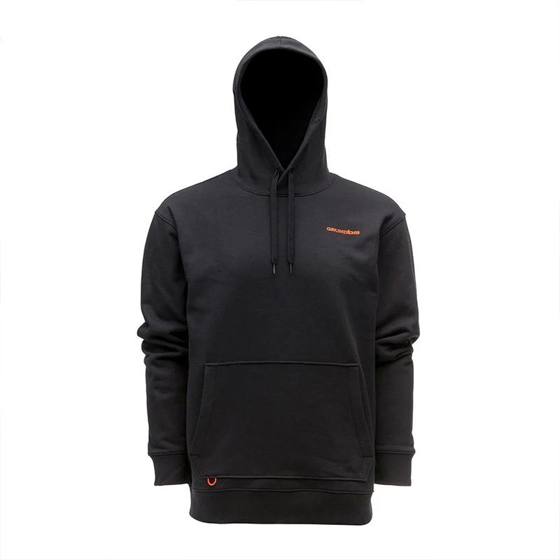 Grundens Displacement DWR Hoodie Logo Anchor Black Grundens Displacement DWR Hoodie Logo Anchor Black