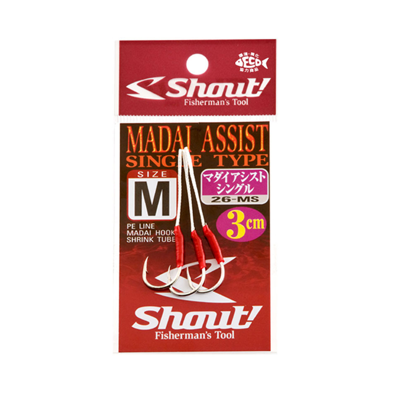 Shout Madai Single Assist Hook 26-MS 3cm Shout Madai Single Assist Hook 26-MS 3cm