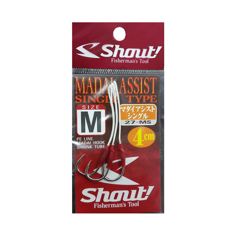 Shout Madai Single Assist Hook 27-MS 4cm Shout Madai Single Assist Hook 27-MS 4cm